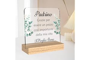Xioabre Regalo Padrino Battesimo Acrilica Con Base In Legno Regalo Padrino Cresima regalo Padrino Natale Idea Regali Battesimo Padrino Regali Padrino Compleanno