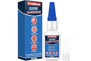 BONDTECH Plastic Glue 30g, Clear Superglue for Plastic, Instant Model Glue, for Miniatures, Model, PLA, 3D Printing, Acrylic, PVC, Waterproof, Heat-Resistant, with Anti-Clog Cap