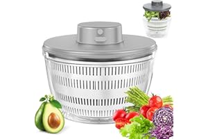 Buumin Lavatrice per Insalata di Grande capacità, 4 l per Insalata, Multiuso in Cucina, disidratatore di Frutta Domestica, Lavatrice per Insalata Manuale per Cucina (Bianco)
