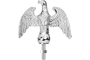 NQ Silberfarbener Fahnenmast, Adler-Endstück, Ornament, Aluminiumlegierung, Adler-Endstück für 50,8 cm/65,2 cm/76,2 m Outdoor-Teleskop-/Sektionalflaggenmasten (Silber, 17,8 cm)