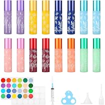 Flacons Roll On Huiles Essentielles Ysimple - Lot De 9 Bouteilles 10ml Verre Coloré Avec Bille Acier - Pour Parfum, Cosmétique