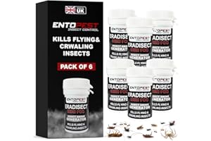 Entopest 6 x Smoke Bomb Fogger Kit - Professional Strength Room, Void & Space Insect Treatment Control for Flies, Moths, Fleas etc (Eradisect Mini Fog 3.5g)