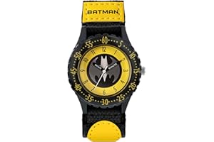 Batman Chłopięcy analogowy analogowy zegarek kwarcowy z płóciennym paskiem BAT5244ARG, ŻÓŁTY, pasek