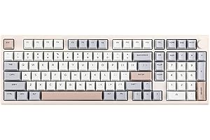‎EPOMAKER EPOMAKER Galaxy100 Klawiatura mechaniczna QMK/VIA 96% aluminium z baterią 8000 mAh, USB C/BT5.0/2,4 GHz, bezprzewodowa klawiatura do gier z numeryczną (Retro, Marble White Switch)