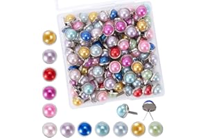 Heveer Runde Brads Bunte Pearl Brads Metall Musterklammern Bastelklammern 9mm für Papier Scrapbooking DIY Farbig 100 Stück