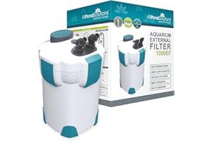 allpondsolutions 1000EF Aquarium External Fish Tank Water Filter for Coldwater, Tropical or Marine Aquariums, for Tanks Up to 400 Litres – Includes Filter Media, hose and Spray Bar - Full Kit.