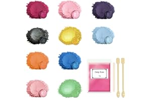 GENERISCH Ovaletta 10 Epoxidharz Farbe 5g, Mica Powder, Kerzen Selber Machen Set, Farbpigmente für Gießpulver, Badebomben Selber Machen, Diy Pigmentpulver für Seifenfarbe, Kerze, Kosmetischer, Schleim