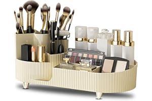ZHYLUO Organizador de Maquillaje Giratorio 360°,Organizador Multifuncional De Brochas Cosméticas Adecuado Para Almacenamiento De Escritorio En Tocadores, Baños, Oficinas, Etc