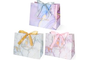 FRIUSATE 3 pieces Gift Bag, Presents Gift Bags with Ribbon Gift Bags Medium Birthday Gift Bag for Presents