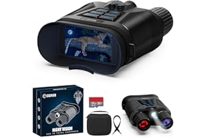 Visore Notturno, CIGMAN Occhiali per Binocolo Visione Notturna 400M Display HD da 3", Binocoli Termici Ricaricabili da 5000mAh Fotocamera HD f/1.4, Zoom Digitale 8X per Caccia, Campeggio, Osservazione