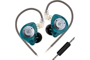 LINSOUL KZ EDX Pro X - Auriculares dinámicos de alta fidelidad, ergonómicos para juegos, con micrófono (turquesa)