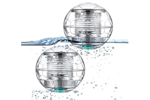 Herefun 2 Pack Lumière de Piscine Solaire Flottant Eclairage LED Automatique Couleur Changement Étanche Boule Lampe Solaire pour Bassin Jardin, Piscine, Etang, Plein Air, Décoration de Fête