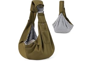 Valleycomfy Chusta do noszenia psa, zwierząt domowych, torba dla psa z regulowaną, torba dla psa i kota na spacery, zajęcia na świeżym powietrzu i wycieczki, udźwig do 7 kg (zielona)