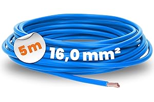 Lapp 4520026 H07V-K 16,0 mm² Bleu I Câble de câblage flexible I Fil simple en PVC I Toron 16 mm² I Câblage