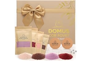 Festicy Kerzensand mit Duft und Docht I Kerzen Sand mit 4 Aromen je 100g, 5 Dochte, 2 Kork-Unterlagen I Salted Caramel, Lavender, Pomegranate & Sweet Orange, Amber & Oud I Kerzensand mit Duft