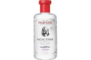 THAYER'S Thayers Lozione Tonica Viso Delicata Amamelide Lavanda con Aloe Vera Biologica, Luminosità Restringe Pori, Senza Crudeltà, Senza Alcool, Vegano, 355 ml