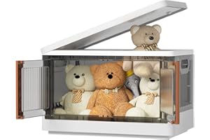 HAIXIN Cajas de almacenamiento con tapas, caja de almacenamiento de plástico con tapa, organizador apilable de 45 litros, cajas de almacenamiento apilables, caja de almacenamiento de plástico plegable