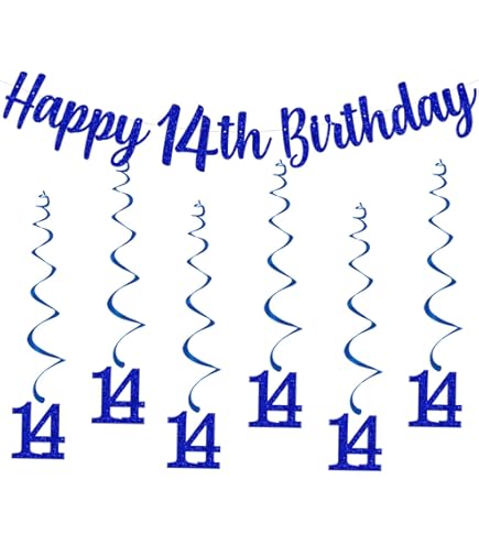 OAKTREE UK 631267 Party Bunting Happy 14th Birthday Blue
