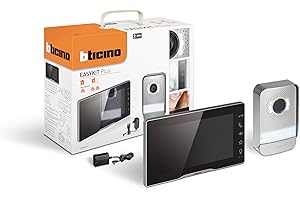 Bticino 318913 Easykit Plus Wideodomofon jednorodzinny Plug-In 2-przewodowy z: 1 zewnętrznym przyciskiem z dzwonkiem i kamerą, 1 kolorowy monitor wewnętrzny 7" z zestawem głośnomówiącym, możliwość