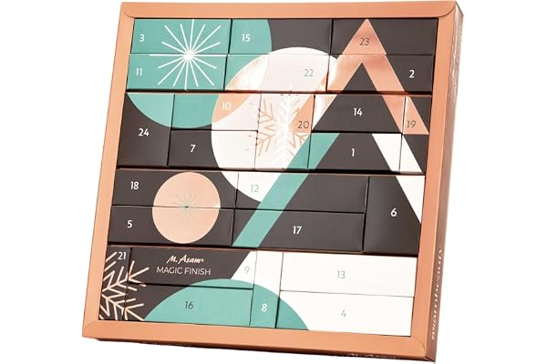 M. Asam MAGIC FINISH Calendrier de l'Avent 2024 - En attendant Noël, 24 moments de beauté d'une valeur de 178€, calendrier de Noël avec des fonds de teint, des ombres à paupières & bien plus encore