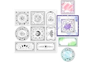 ‎GLOBLELAND GLOBLELAND Magischer Rahmen, Fotorahmen, Klare Stempel, Mondphasenwechsel, Silikon, Klare Stempelsiegel Für DIY, Scrapbooking, Karten, Fotoalbum, Tagebuch, Heimdekoration, 5.9x5.9 Zoll