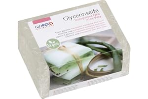 GLOREX 6 1600 161 - Sapone alla glicerina Eco con Aloe Vera, 500 g di Sapone Trasparente su Base Neutra per la Pelle, dermatologicamente Testato, Come Base per la colata di Sapone