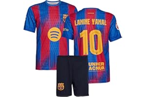 IHIMI Lamine Yamal Trikot Kinder Set 2026 Barcelona Heimtrikot Blau Rot mit Shorts Kompatibel mit Yamal Fans Trikot für Kinder Jungen 128–176