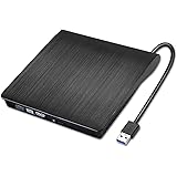 iAmotus Lecteur DVD Externe, Graveur CD DVD Externe USB 3.0 pour PC Ultra Mince Portable CD DVD Drive +/- R ROM RW Enregistre