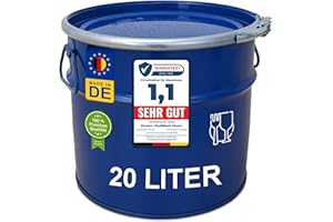 plasteo® Stahlfass 20 Liter Hobbock Deckelfass | Zyklon Staubabsaugung Geeignet | Metall Blechfass Mülleimer Kübel mit 2 Seitlichen Fallgriffen | Stabil Gefüllt Stapelbar | Lebensmittelecht