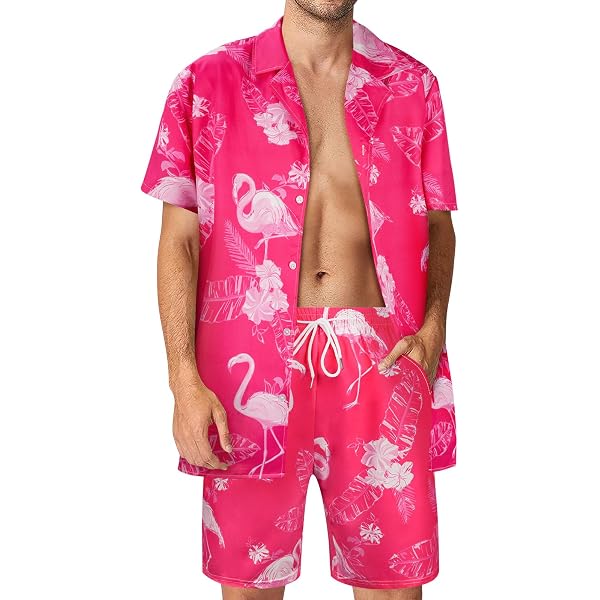 Camicia hawaiana da uomo, vestibilità ampia, con bottoni, casual, estiva, da spiaggia, a maniche corte, Cammello, S
