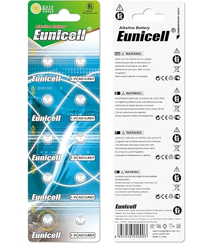 10 X HS-AG12 Alkaline Knopfzellen – Ersatz Für SR43, SR43W & Andere Typen, Für Taschenrechner, Uhren & Kameralicht