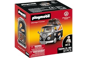 PLAYMOBIL | Volkswagen | Volkswagen | Volkswagen T1 Camper ESP Edition | Kultiger Retro-Camper med sportutrustning, takräcke och klistermärkesark