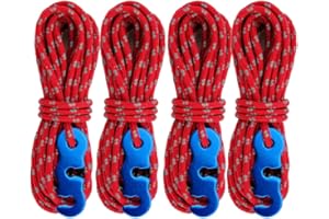 Azarxis Kit Corde Riflettenti con Tenditori per Tenda da Campeggio, Tiranti per Tenda in Alluminio, Tendicorda per Tende Teloni Campeggio