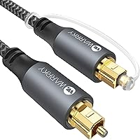 WARRKY Cavo Ottico Audio Digitale, 1,8m [Intrecciato, Custodia sottile in metallo, Spina placcata oro] Toslink, compatibile c