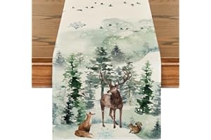 Artoid Mode - Runner da tavolo con renna a tema Natale, decorazione per interni ed esterni, feste e vacanze, 40 x 140 cm