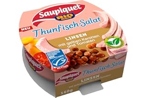 Saupiquet Rio Mare Thunfisch-Salat Linsen, MSC zertifiziert, Fix und fertig zubereitet, Ideal für unterwegs, 160g