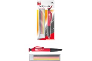 TOX Marcador de agujeros profundos easyMarx en rojo/negro, con 6 recambios de 2,8x120 mm en diferentes colores, para marcar con precisión en diferentes superficies, 09770001