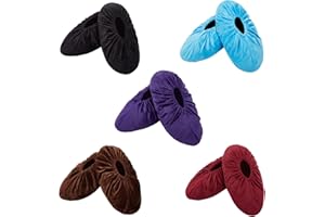 SIVENKE 5 Pares Cubrezapatos Antideslizantes Cubiertas Reutilizable Zapatos con Franela Cubiertas de Zapatos Adecuadas para Lugares de Trabajo en Interiores Domésticos