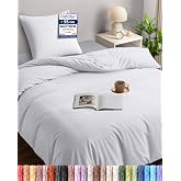 Utopia Bedding Duvet Cover for 90 Bed 135 x 200, White | Duvet Cover 135 x 200 cm and 1 Pillowcase 80 x 80 cm, Microfibre, Oe
