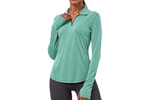 Gyabnw Camiseta Deportivo Mujer Manga Larga de Cuello AltoChándal con Cremallera Fitness Respirable Camisetas Deporte para Entrenamiento Atlético