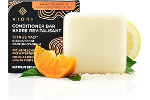 Viori Conditioner Bars- Handcrafted with Longsheng Rice Water & Natural Ingredients - Sulfate-free, Paraben-free, Cruelty-free, Phthalate-free, pH balanced 100% Vegan, Zero-Waste (Citrus Yao)