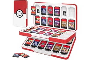 MoKo 48 Game Card Case Compatible with Nintendo Switch OLED 2021/Switch/Switch Lite, Switch Games Holder case for Switch Game Card & SD Card, Slim & Portable Game Card Storage Box, Circle