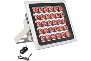 Lonnky 850 nm 30-LED IR Floodlight for CCTV, Oculus Quest 2, Meta Quest 2/Quest 3 — 100 meter Range, Waterproof, Auto On/Off Infrared Spotlight, Includes 12V 2A Power Supply