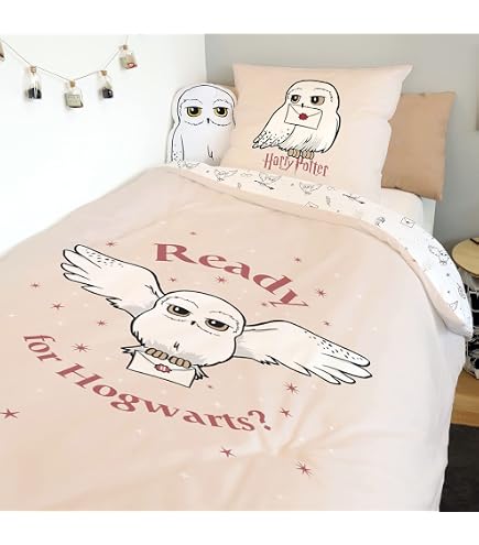 Harry Potter Character World Set copripiumino singolo con motivo ufficiale Hogwarts Brave, double-face, double-face, con federa coordinata, in policotone, 135 x 200 cm