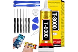 SEELENKLANG Colle Ecran Smartphone Glue Telephone - 110ml Colle Liquide Avec Outils de Réparation, Glue Forte pour Textile Tissu Maquette Cuir Rhinestone Chaussure Bijoux