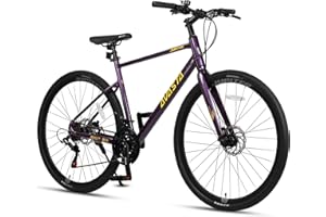 AVASTA Adults Road Bike 700C Wheels, Shimano 21 Speed Gears Bicycle with Rigid Fork & Dual Disc Brake for Men Women, 44cm, 50cm, Multiple Colors