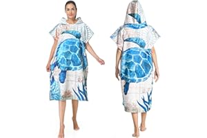 MOKANI Poncho à capuche pour piscine, plage, surf, séchage rapide et poids léger pour adultes, femmes et hommes