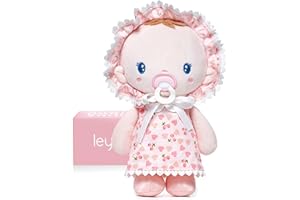 LeyaDoll Soft Baby Doll Toys (9''), My First Baby Rag Doll for 1 Year-Old Girl Birthday Gift, Christmas Plush Toys Gift for Toddler Kids Infants-Cherry Baby