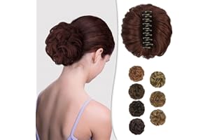‎BARSDAR BARSDAR Krallen Clip Messy Bun Haarteil, Clip in Claw Haargummis Lockige Synthetische Haarknoten Haarverlängerung für Damen Pferdeschwanz Hochsteckfrisur Donut Chignon