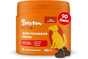 Zesty Paws Aller-Immune Chews for Dogs, Rich in Salmon, 90 Chews